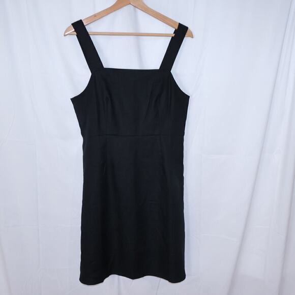 J Crew NWOT Biostretch Linen Blend Black A Line Dress Size 8 Sleeveless Straps - Picture 2 of 11